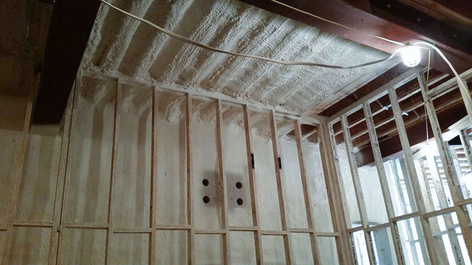corrugated ceiling spray foam insulation - 1